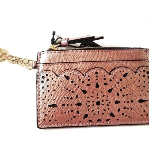 Victoria's Secret Laser floral Metallic Card Case - Picture 6 of 7